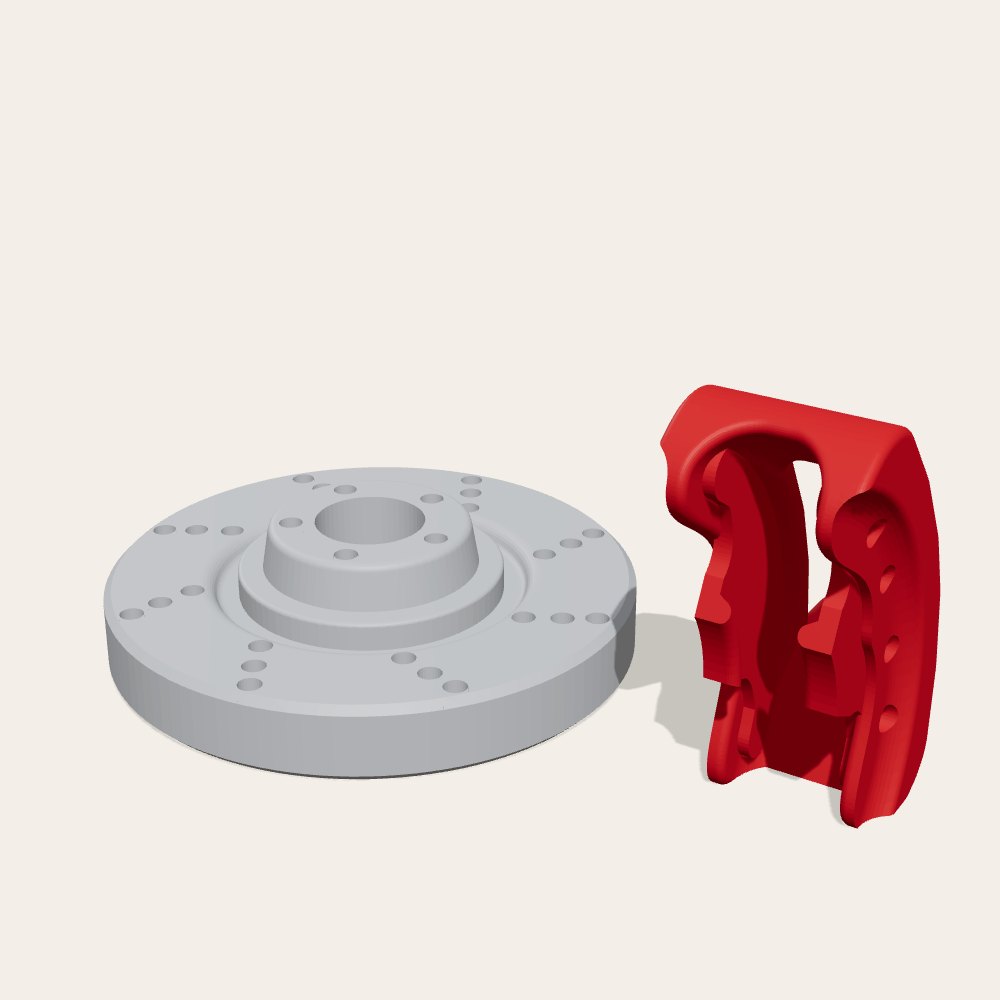 Spinning Brake Disc Keychain — 3D render