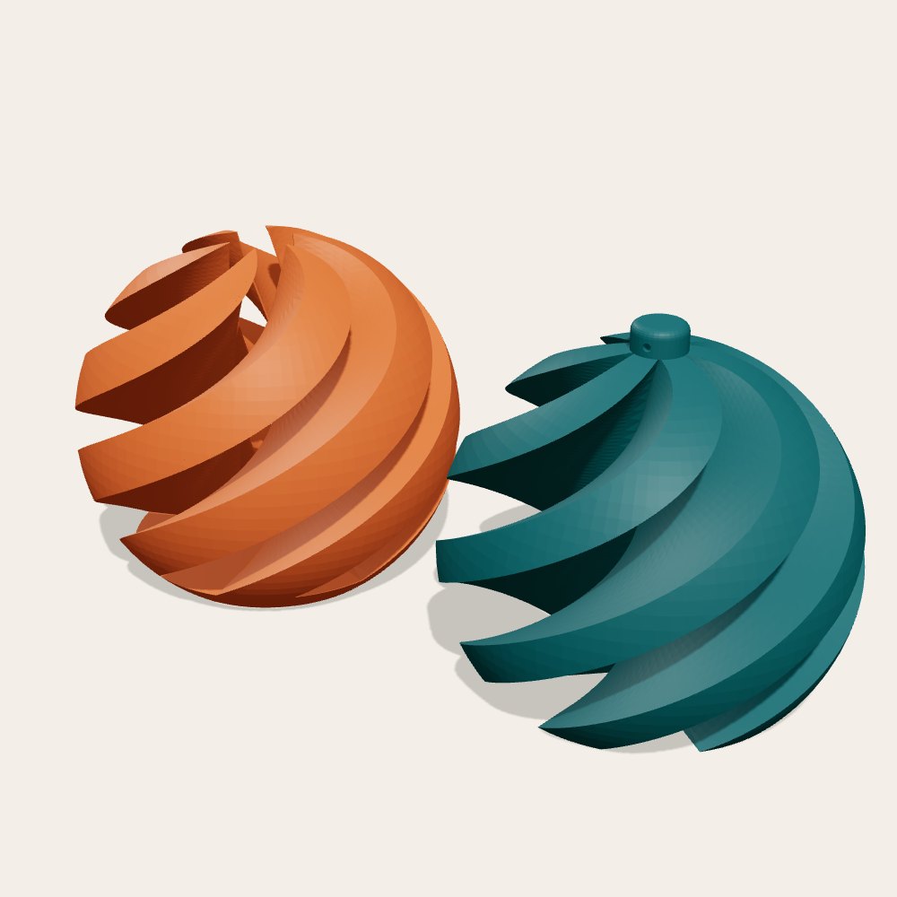 Interlocking Spiral Ornament — 3D render