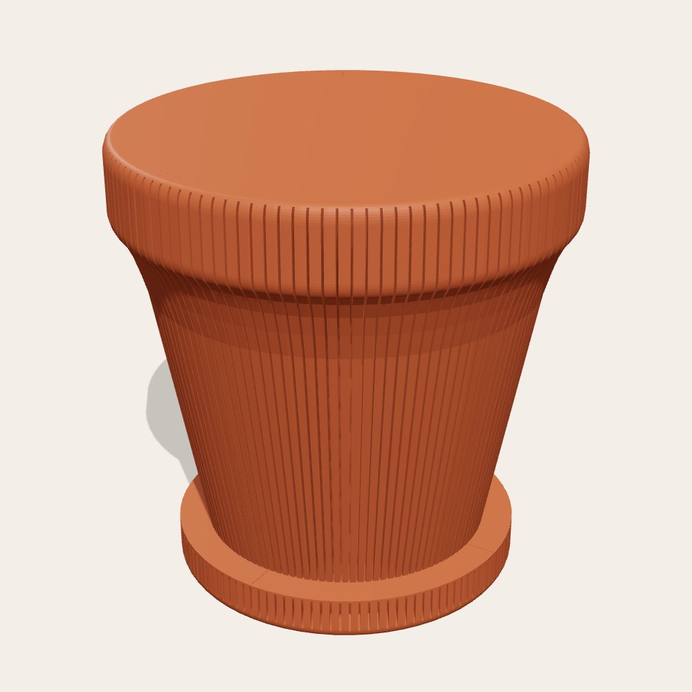 Terracotta-Style Planter (4 in) — 3D render
