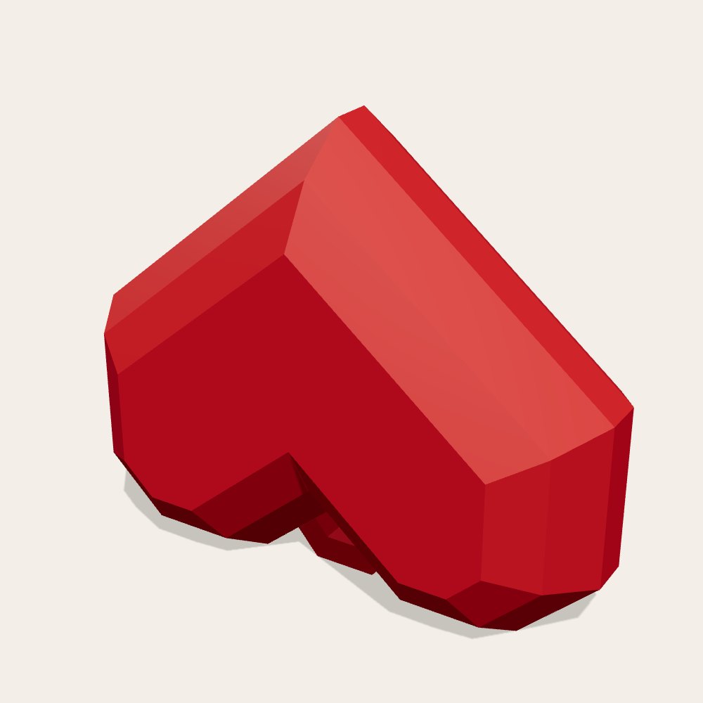 Low-Poly Heart Keychain — 3D render