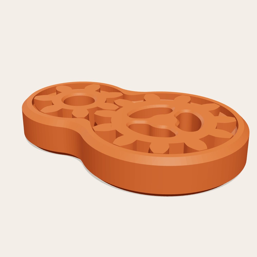 Gear Fidget Keychain Tag — 3D render