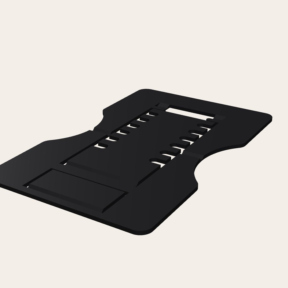 Credit-Card Phone Stand — 3D render