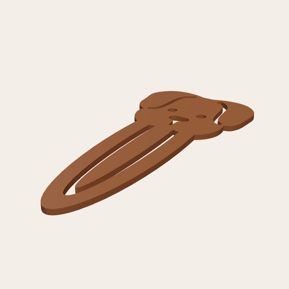 Dog Bookmark — 3D render