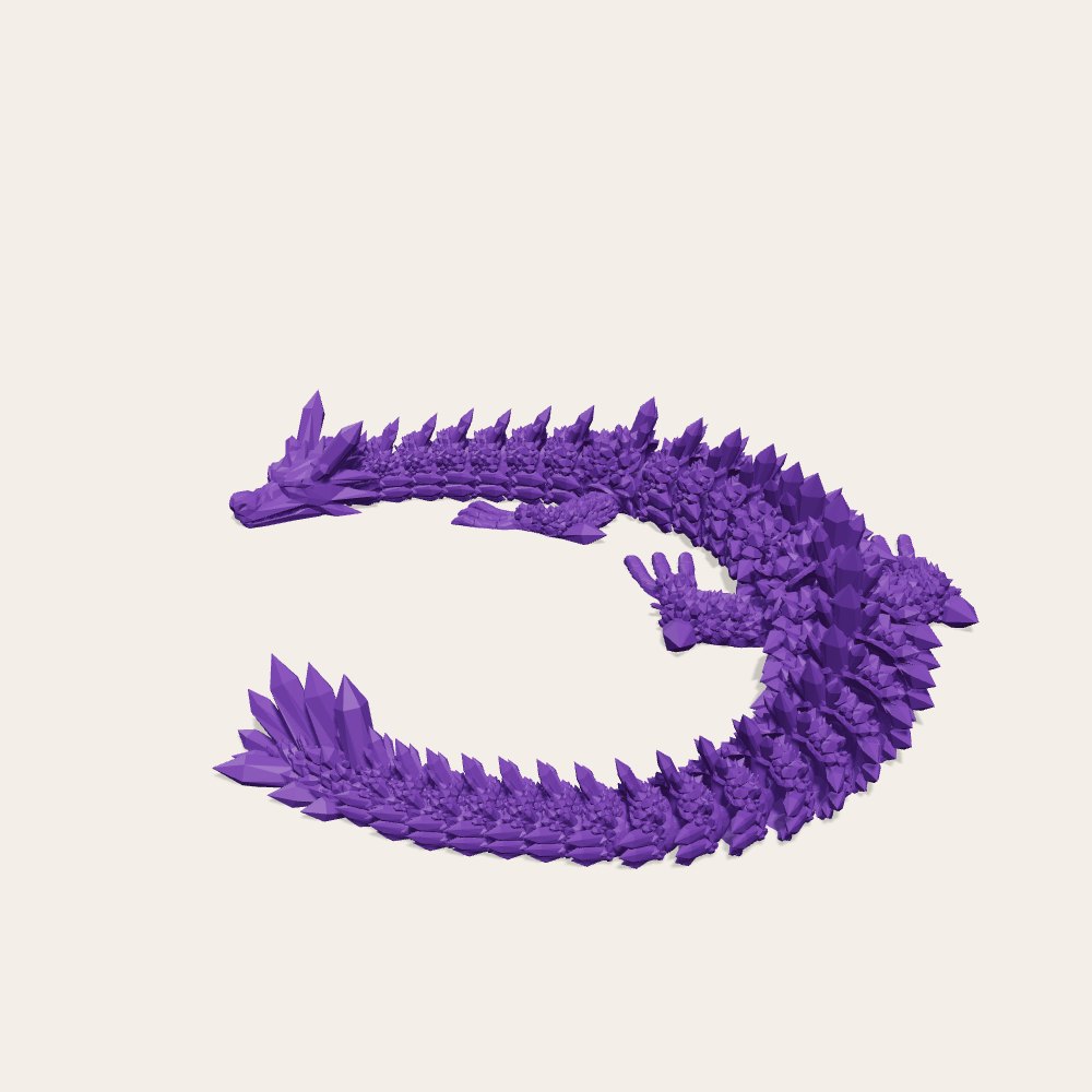 Articulated Crystal Dragon — 3D render