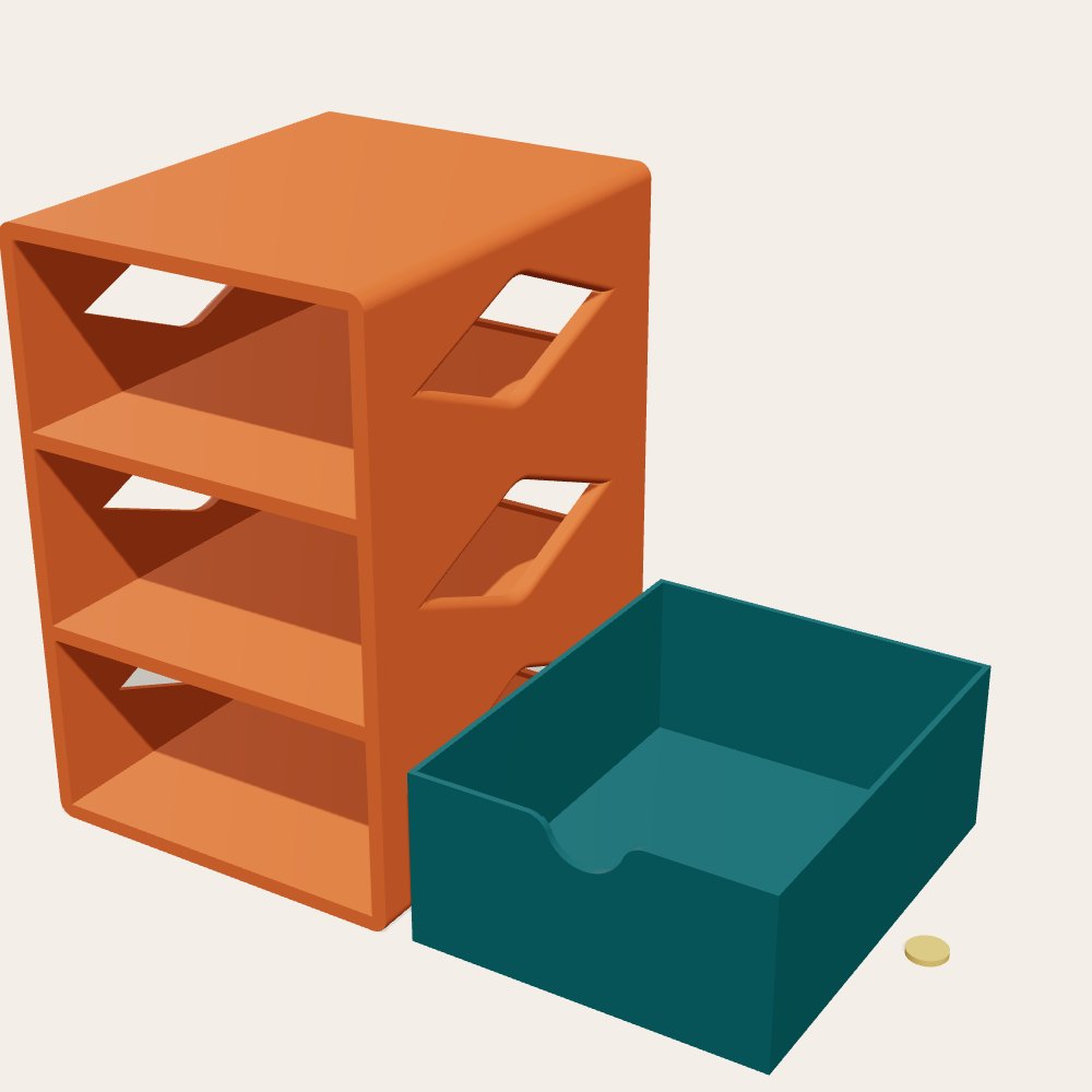 3-Drawer Desk Organizer — 3D render