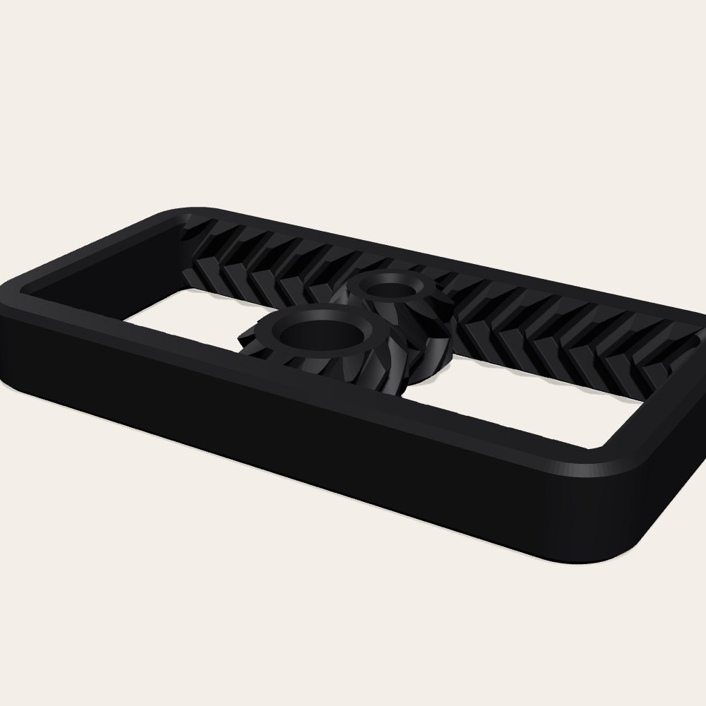 Gear Rail Fidget (80 mm) — 3D render
